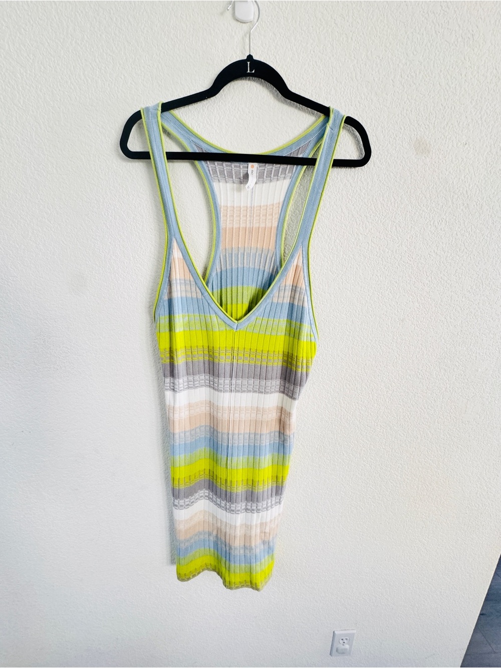 Anthropologie Daily Practice Striped Knit V-Neck Dress in large Athleisure - Picture 3 of 6